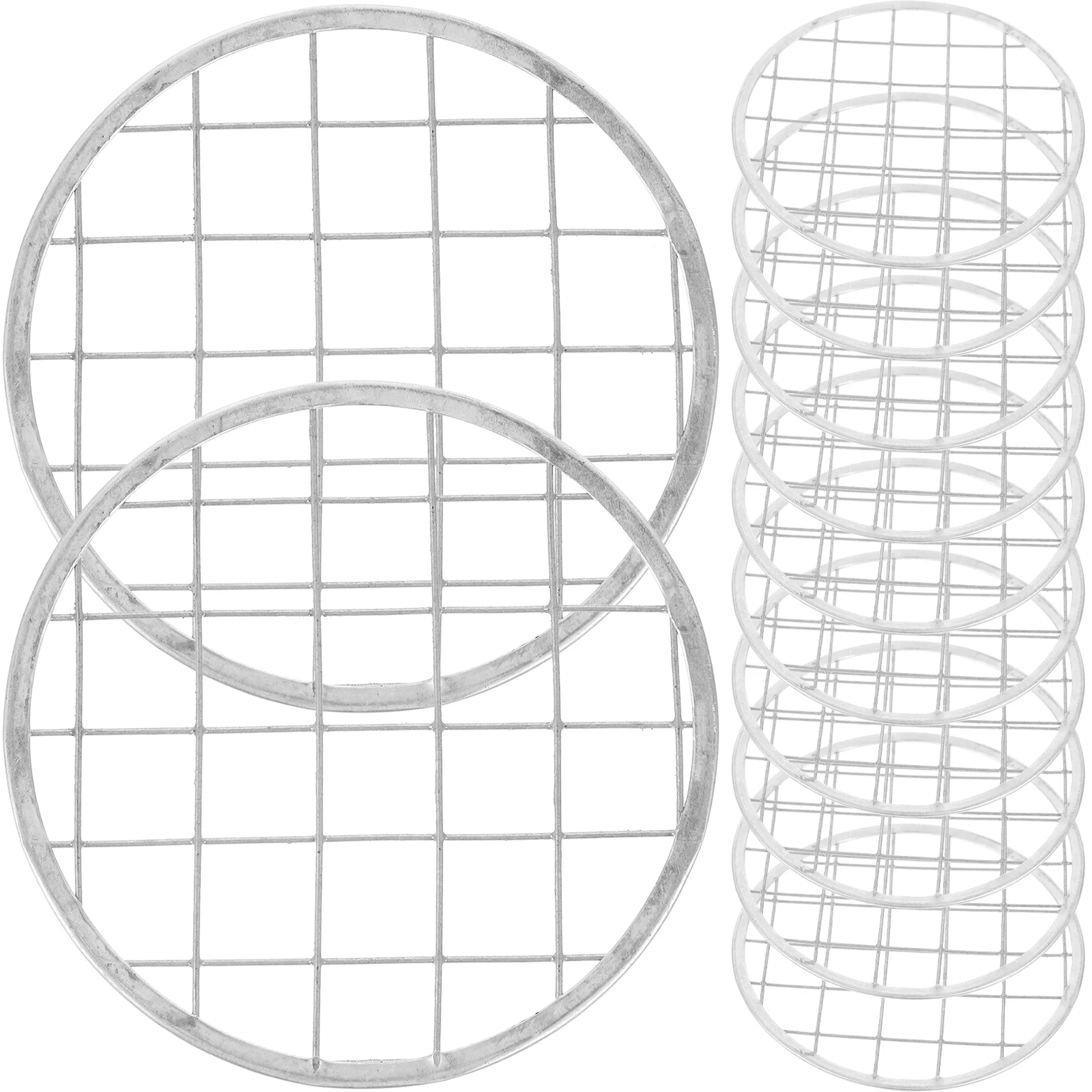 

12 Pcs Pen Holder Cover Mesh Flower Arrangement Board Germination Jar Metal Grid Stand Iron