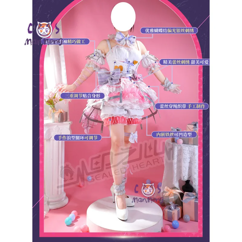 Akiyama Mizuki Amia mzk Anime PJSK Cosplay Costume Girl Sweet Pink Lolita Dress Gloves Accessories Prop Halloween Christmas Gift view 2