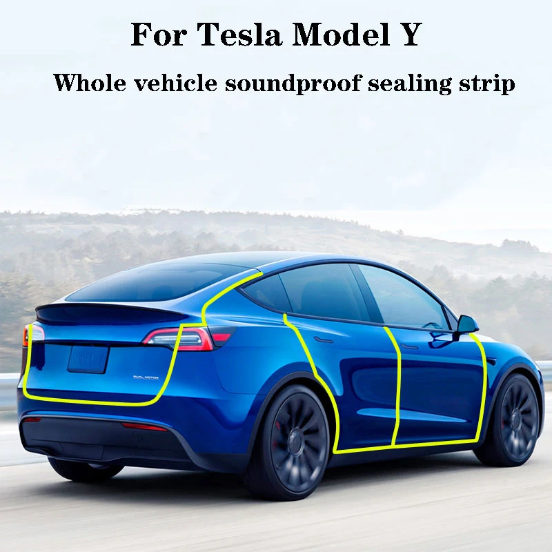 

For Tesla Model Y 20-23 Whole vehicle soundproof sealing strip Car Rubber Sealing Strip Kit Door Hood Weatherstrip