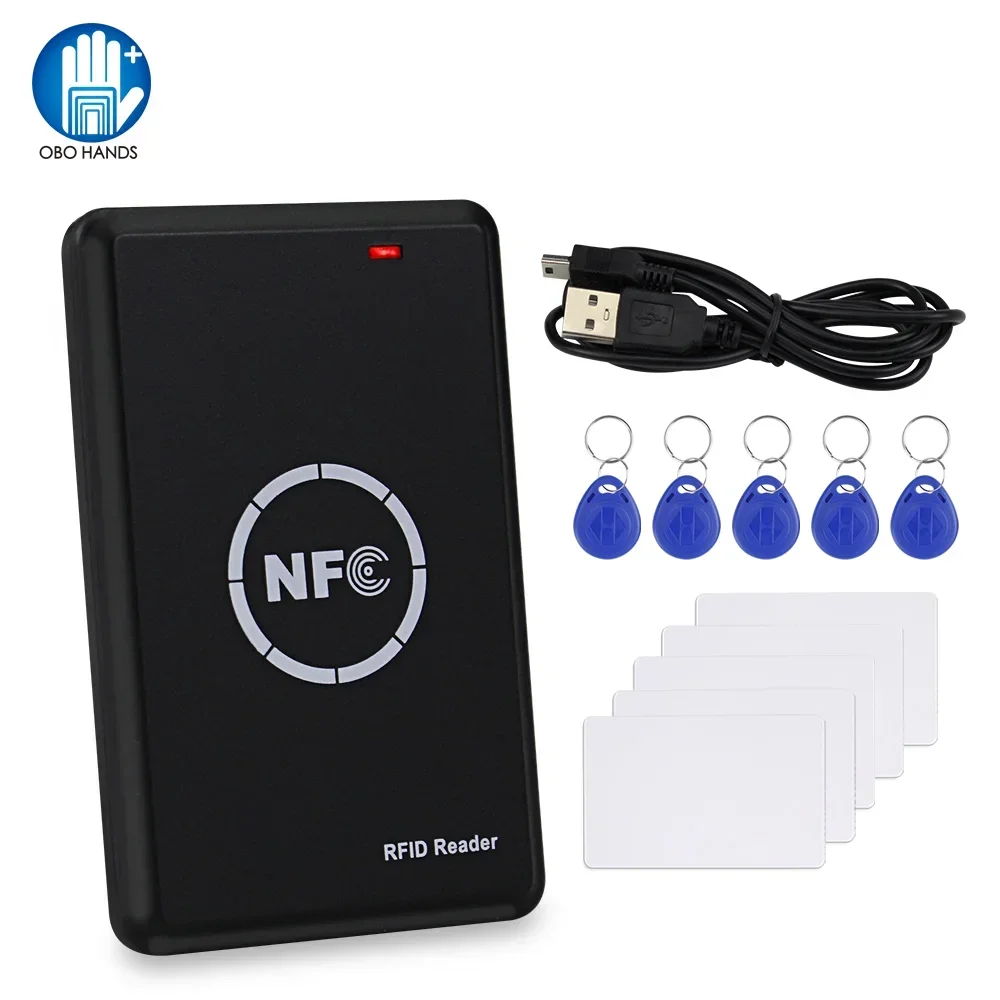 NFC Smart Card Reader Writer RFID Copier / Duplicator 125KHz 13.56MHz USB Programmer Key fobs Card ID IC EM UID EM4305 T5577 Tag