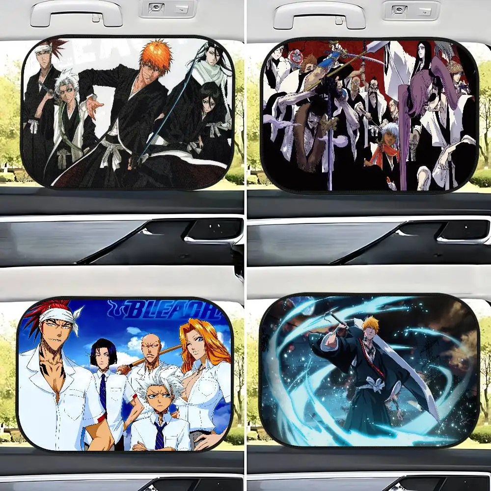 

B-BLEACH A-ANIME Универсальные солнцезащитные козырьки на боковые окна, защита от ультрафиолета, автомобильная занавеска, козырек от солнца на окно автомобиля, защитное окно