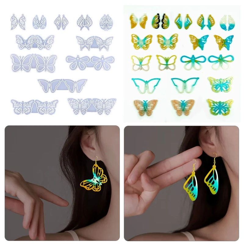 

Серьги-бабочки с кристаллами