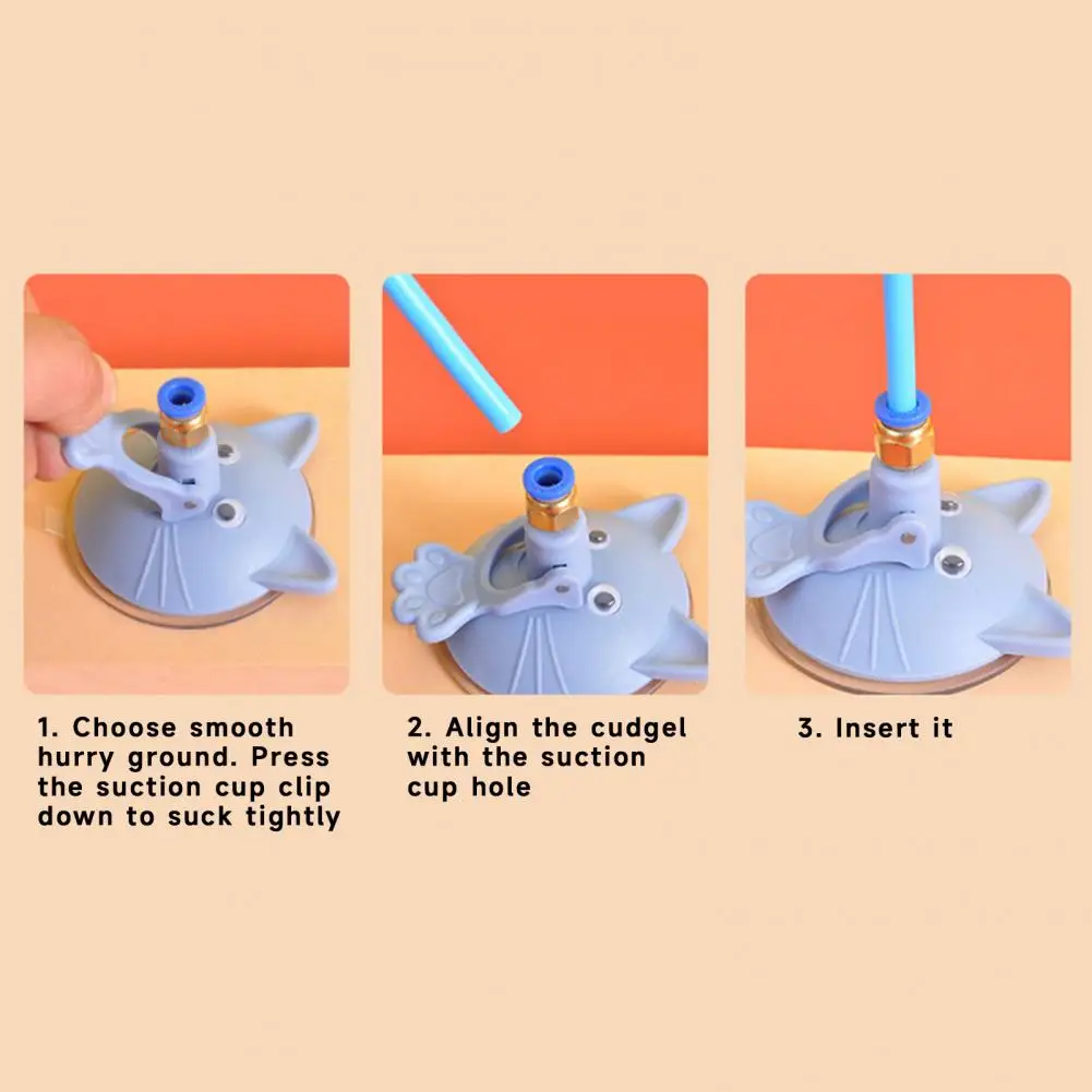 Bite-resistant Cat Teaser Fluffy Feather Cat Toy Set with Detachable Teaser Wand Sucker Base Funny Kitten for Endless for Cats