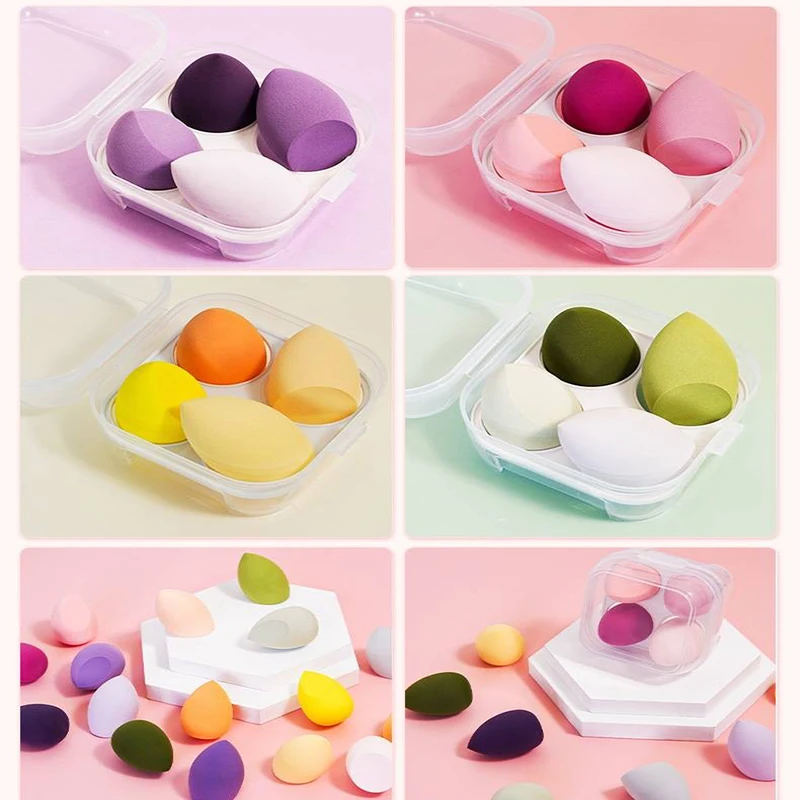 4pcs Beauty Egg Sponge Makeup Puff Cosmetic Soft Beauty Sponge Ball Foundation Does Not eat Powder Wet and Dry Makeup Tools