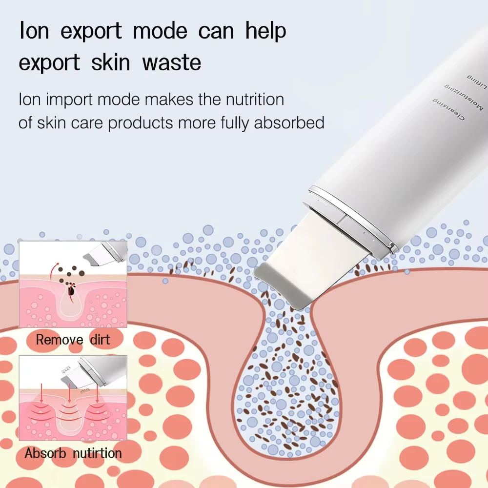 Multi-functional Blackhead Cleanser Skin care Facial Skin Pore Cleaning Scrubber Women Home Use Ultrasonic Scrubber