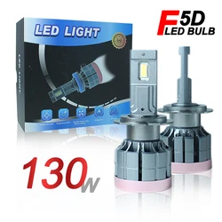 차량용 LED 전구 안개등, LED 전구 램프, 6500k H4 H11 9005 9006 H7 LED 헤드라이트 키트, F5d 130w H4 H3 9012 9004, 13000lm