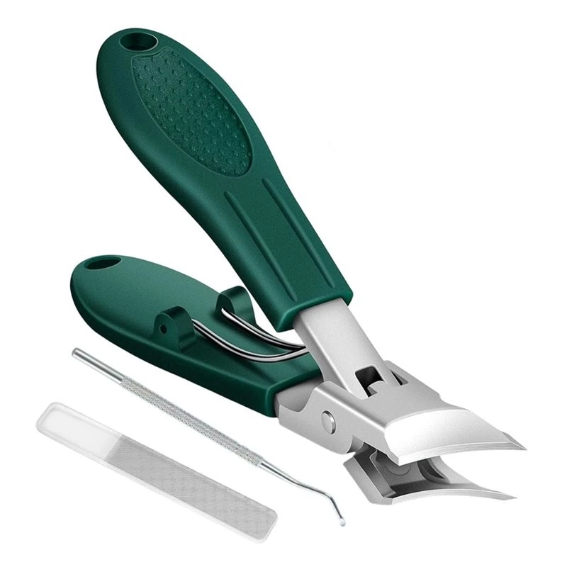 Beauty Eagle Beak Beveled Nails Clippers, Wide Jaw Opening Upgrade Stainless Steel Anti-Splash Nail Clipper Set(3-Piece)