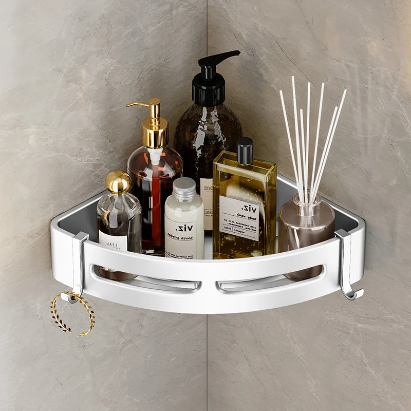 Bathroom Corner Storage Shelves Wall Mounted Rack Shampoo Holder Shower  Basket Organizer Bath Accessories