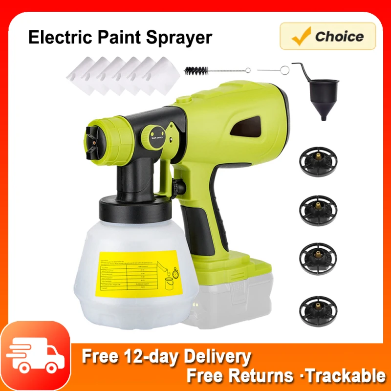 

Беспроводной сменный распылитель краски для Bosch, электрический ручной распылитель краски с аккумулятором 20 в, контейнер 1000 мл, 4 насадки