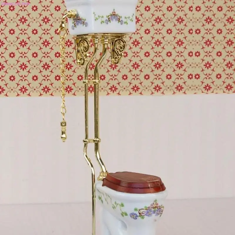 D0JC Miniature Ceramic Evalet Dollhouses Bathroom Accound