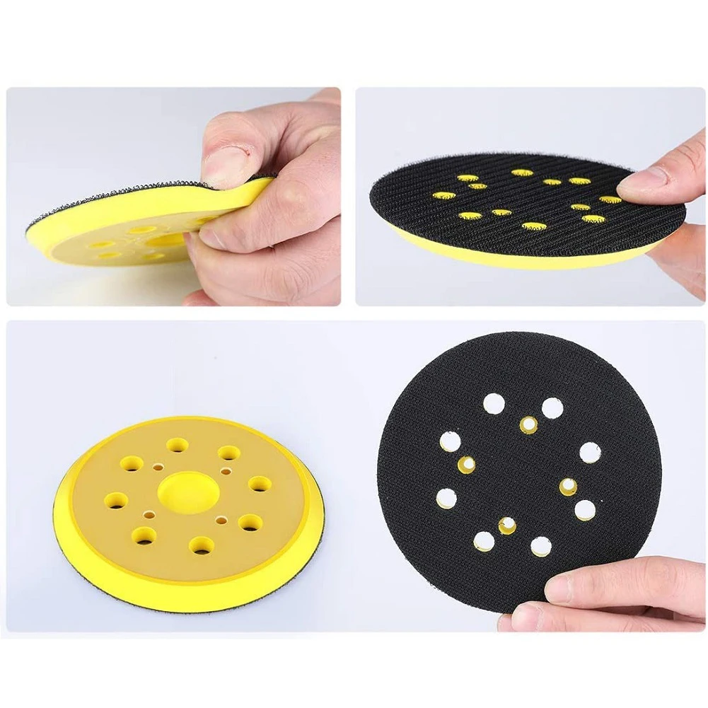 5 In 8-Holes Round Backing Sanding Disc Pad For Electric Orbital Sander Backing Pad Polishing Paper Abrasive Tools Yellow+Black
