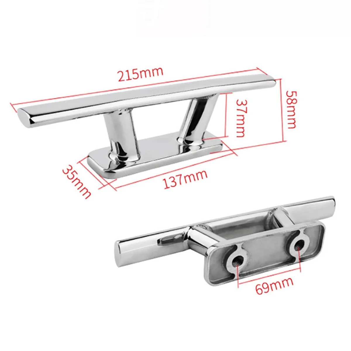 Marine Stainless Steel Mooring Cleat Dock Cleat Fit for Marine Boat Yacht Accessories,2PCS,8 Inch