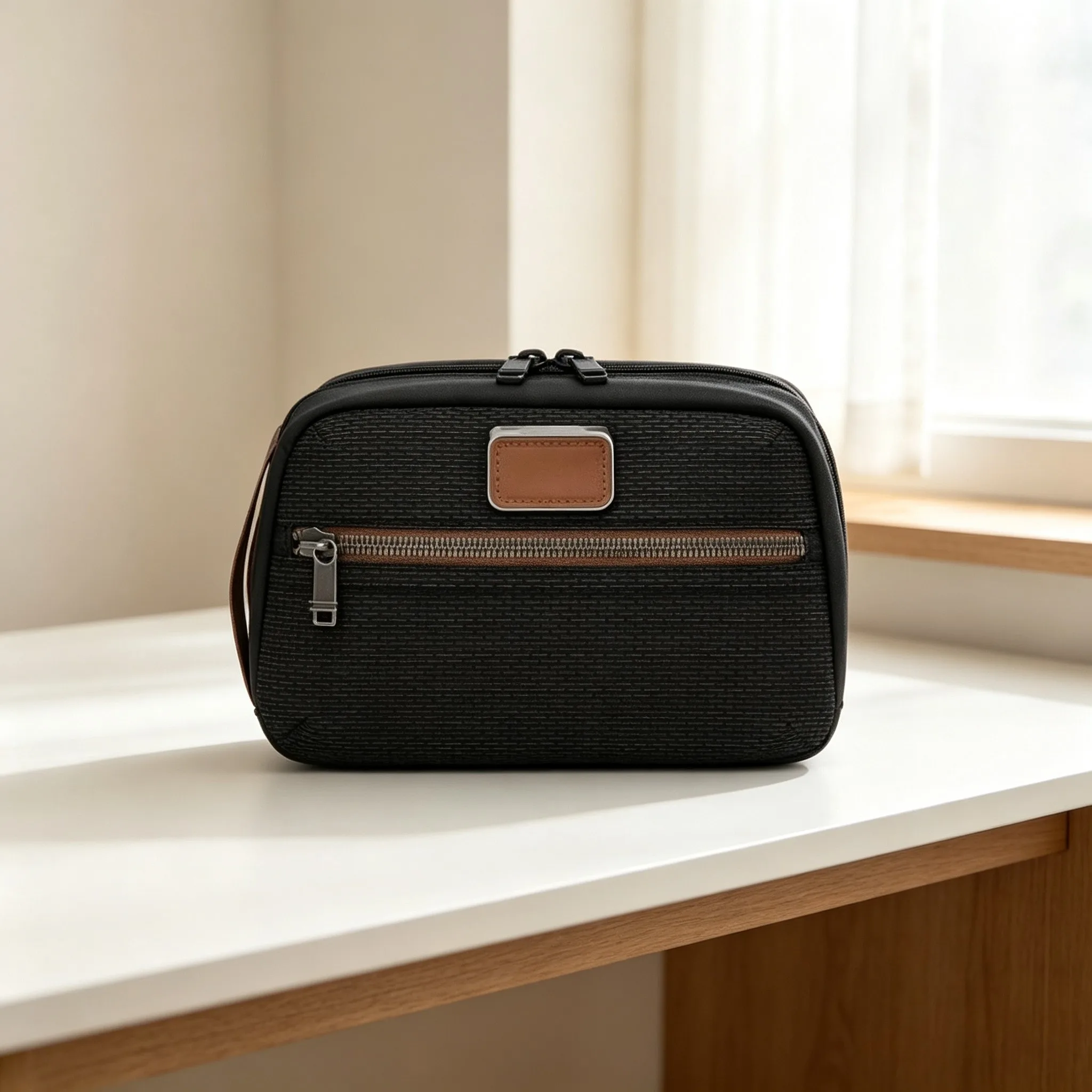 Men’s Minimalist Multi-Purpose Storage Bag, Fashion Portable Cosmetic Organizer for Commute & Travel