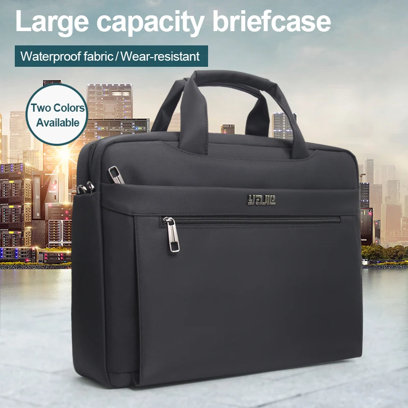 

Business men's briefcase canvas waterproof large capacity 15.6 inch laptop bag work bag business official bag office