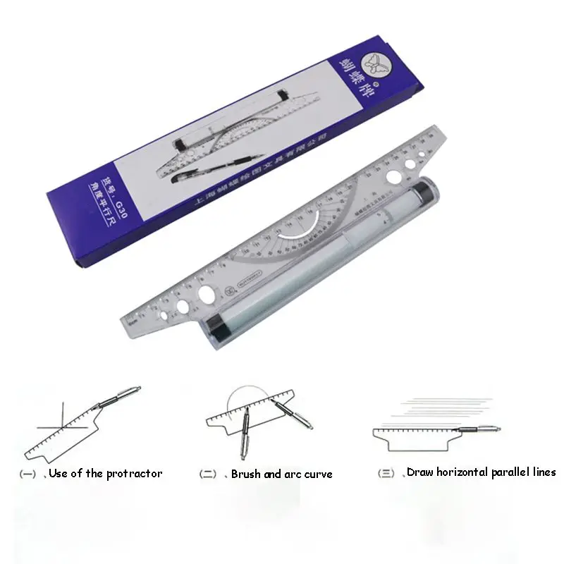 1PC 30cm Universal Foot Angle Parallel Ruler Designer Drawing Balancing Scale Rulers Multi-purpose Rolling Parallel Rule линейка