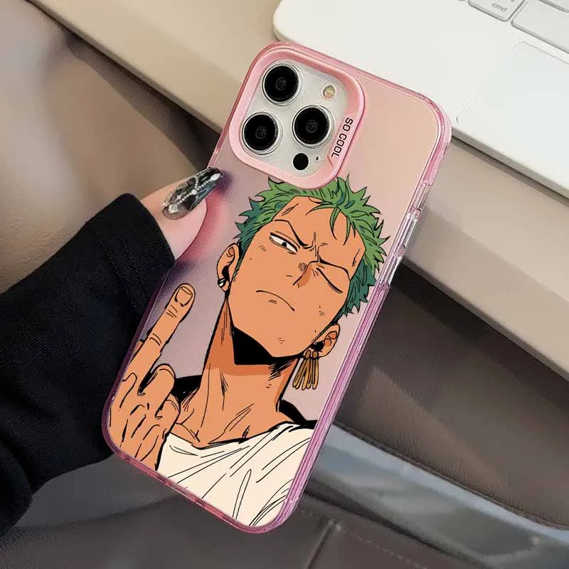 L-uffys Z-oro Anime Hülle für Apple iPhone 17 Air 16E 16 15 14 13 12 mini Pro Max Plus Bunte Handyhülle – Detail 14