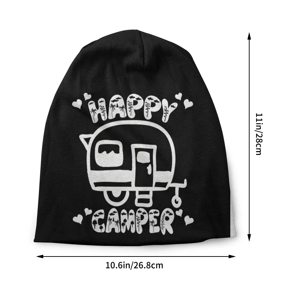 Happy Camping Trailer Camper Sport Thin Hats White Bonnet High Quality Skullies Beanies Caps