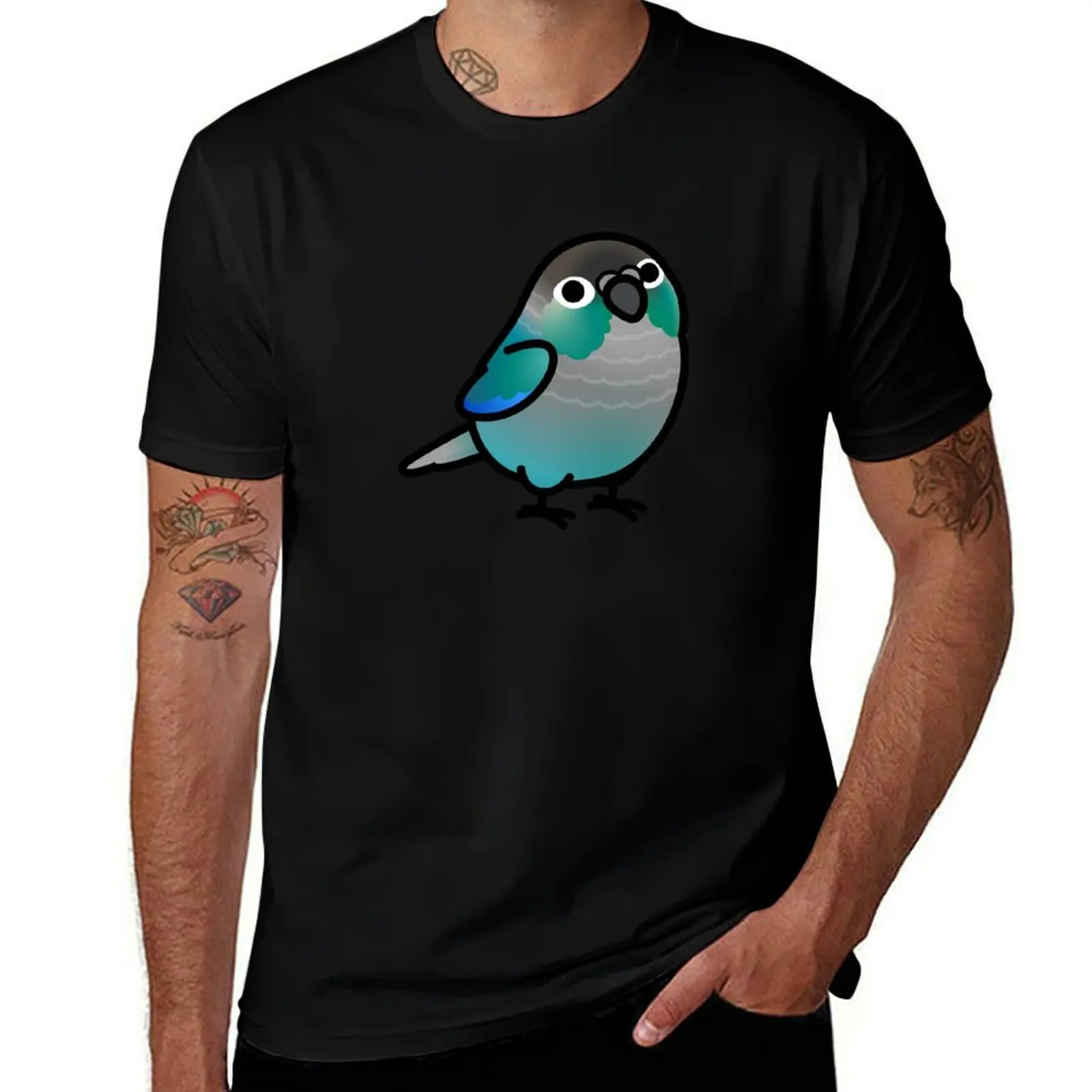 Chubby Green Cheek Conure Turquoise T-Shirt Christmas Casual Tee Shirt T-Shirt
