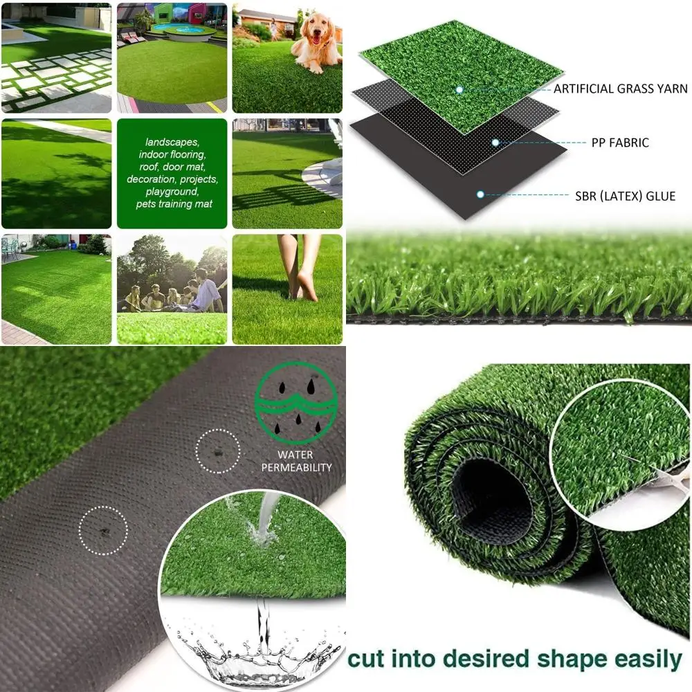 

Искусственная трава 5 футов x 60 футов, многофункциональный синтетический газонный коврик для использования внутри и снаружи помещений, идеально подходит для домашних животных, садов и мероприятий.