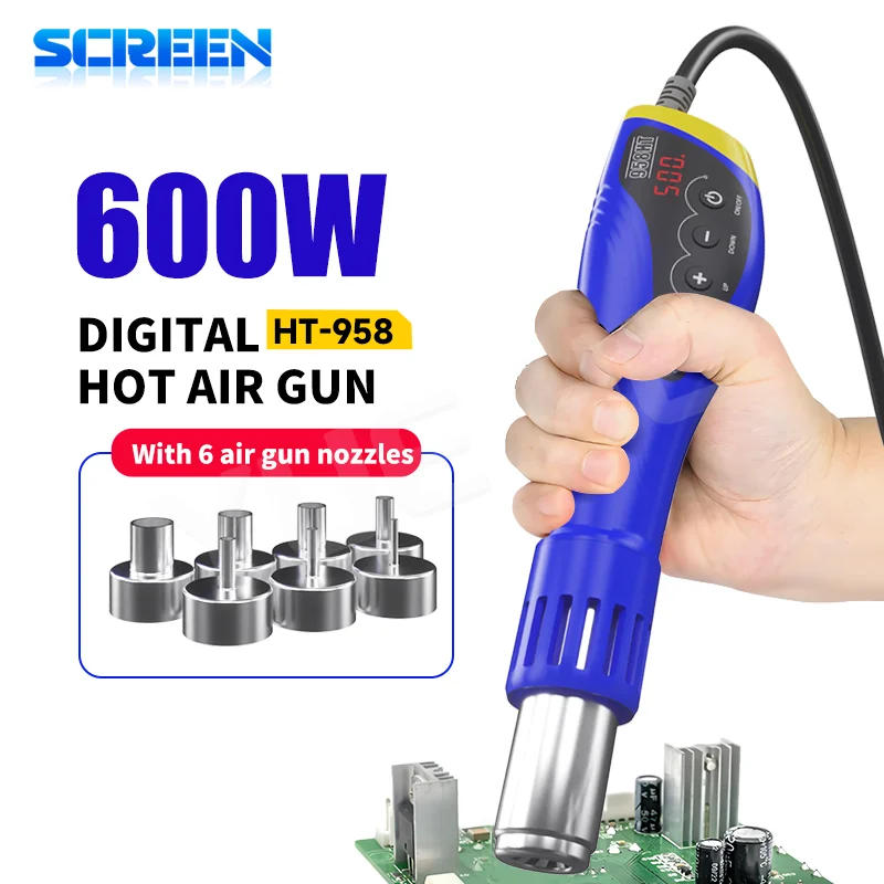 

Mechanic 958HT Hot Air Gun 500℃ temperature control High efficiency heating HD digital display for Motherboard Soldering Repair