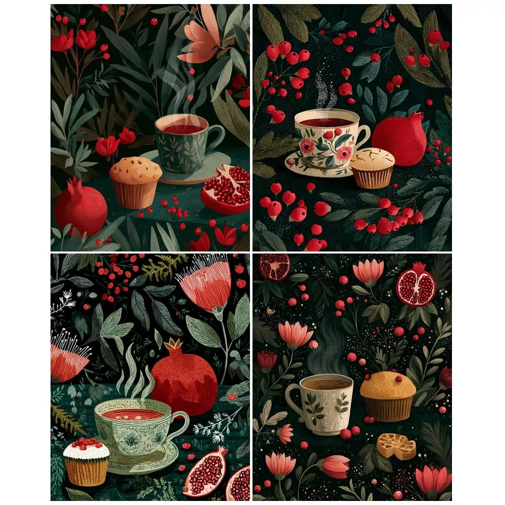 

GATYZTORY Dessert Painting By Numbers Picture Crafts DIY Kits for Beginners Landscape Acrylic Painting on Canvas Adults Crafts P