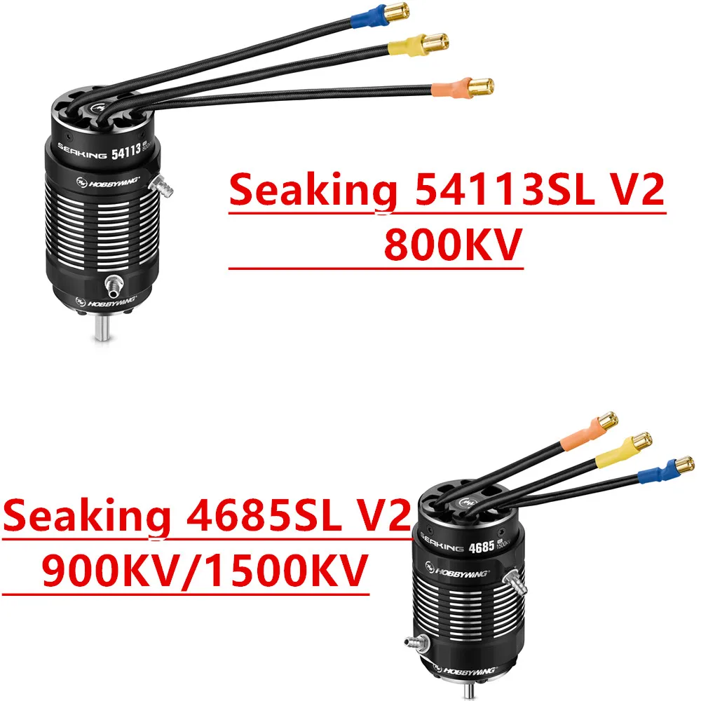 Hobbywing Seaking 4685SL 900KV 6-14S / 1500KV 6-8S V2 Or 54113SL 800KV V2 8-12S Brushless Sensorless Motor For 140/180CM RC Boat