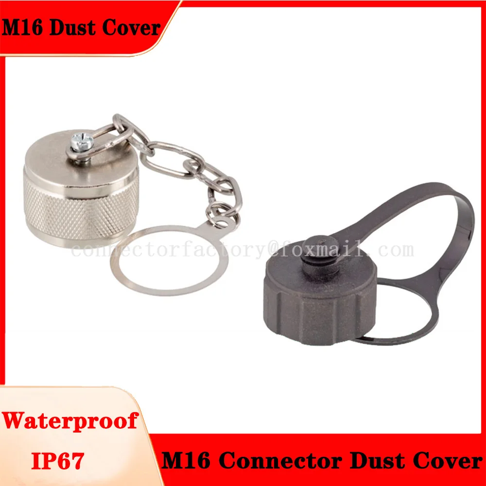 1Pcs 5Pcs 10Pcs M16 Connector Dust Cover M16 Inner Thread Outer Thread Plastic Metal Waterproof IP67 Socket Protection Cover