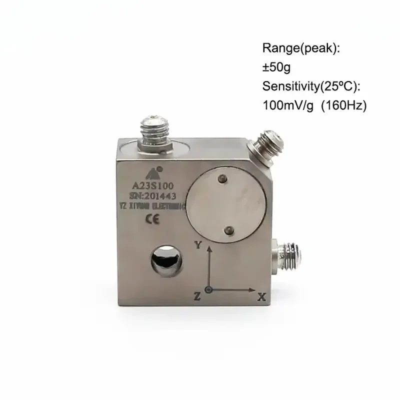 Low Cost Vibration Testing Environments Signals Measuring Universal Triaxial Voltage Piezoelectric Accelerometer (A23S100)