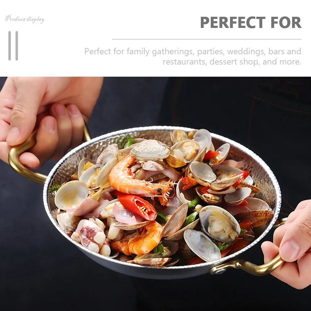 

Stainless Steel Plate Sukiyaki Tray Smooth Surface Food Serving Dish For Home Restaurant Dessert Shop Multipurpose Metal