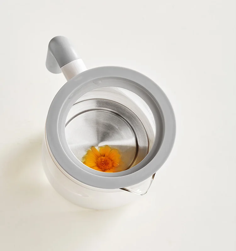 0.7L 600W Glass White Vision Window Automatic Tea Maker with Keep Warm Function for Household & Outdoor Use