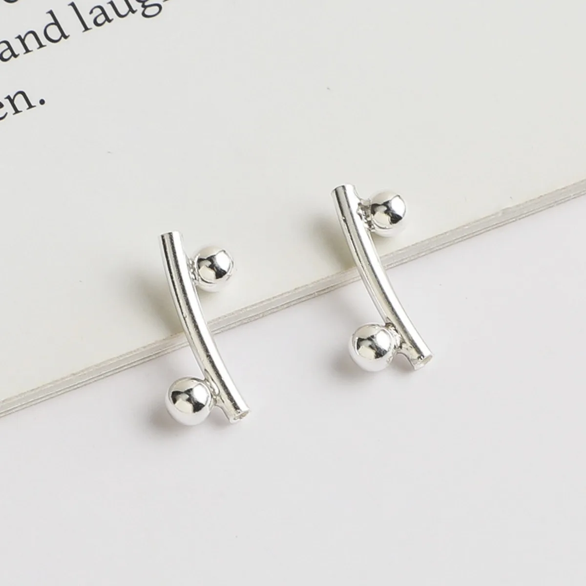 

5 шт. гладкие полированные изогнутые бусины-трубочки из стерлингового серебра 925 пробы и бусины-разделители для изготовления ювелирных изделий