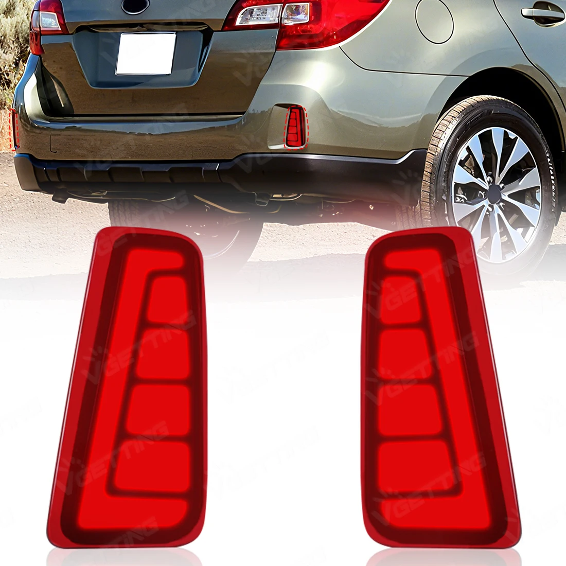 

For Subaru Outback US Version 2015 2016 2017 2018 2019 2020 Rear Bumper Reflectors Lamp Turn Signal Brake Tail Light Accessories
