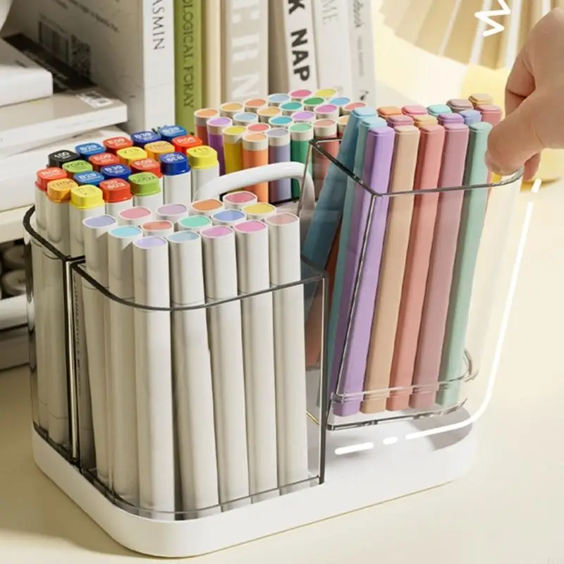 

4 Compartments Pencil Cup Multifunctional Marker Storage Box for Makeup Supplies