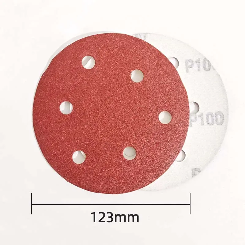 5 Inch 123mm Round Sandpaper 6 Hole Sanding Disc Metal Auto Wood Car Wheel Restoration Polishing Kit 80# - 800# Grit Sand Sheet