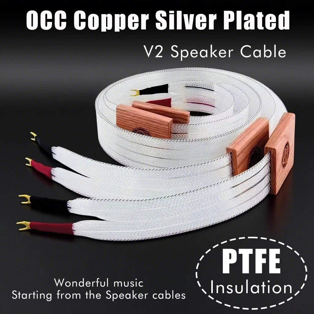 

V2 Valhalla Speaker Cable Hifi Falt OCC Silver Plated Speaker Line hifi loudspeak cables
