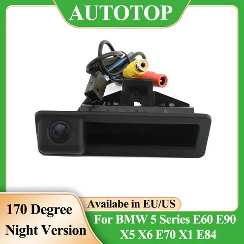 Telecamera Autotop Revese per BMW E60 E90 E82 E61 X1 E84 X5 E70 E92 E91 Serie 3/5 E88 E93 con linea di parcheggio Maniglia per bagagliaio