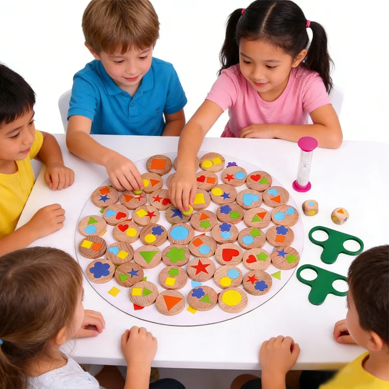

Shape Matching Montessori Wooden Sorting Toy for Toddlers, Educational Cognitive Training Game for Kids