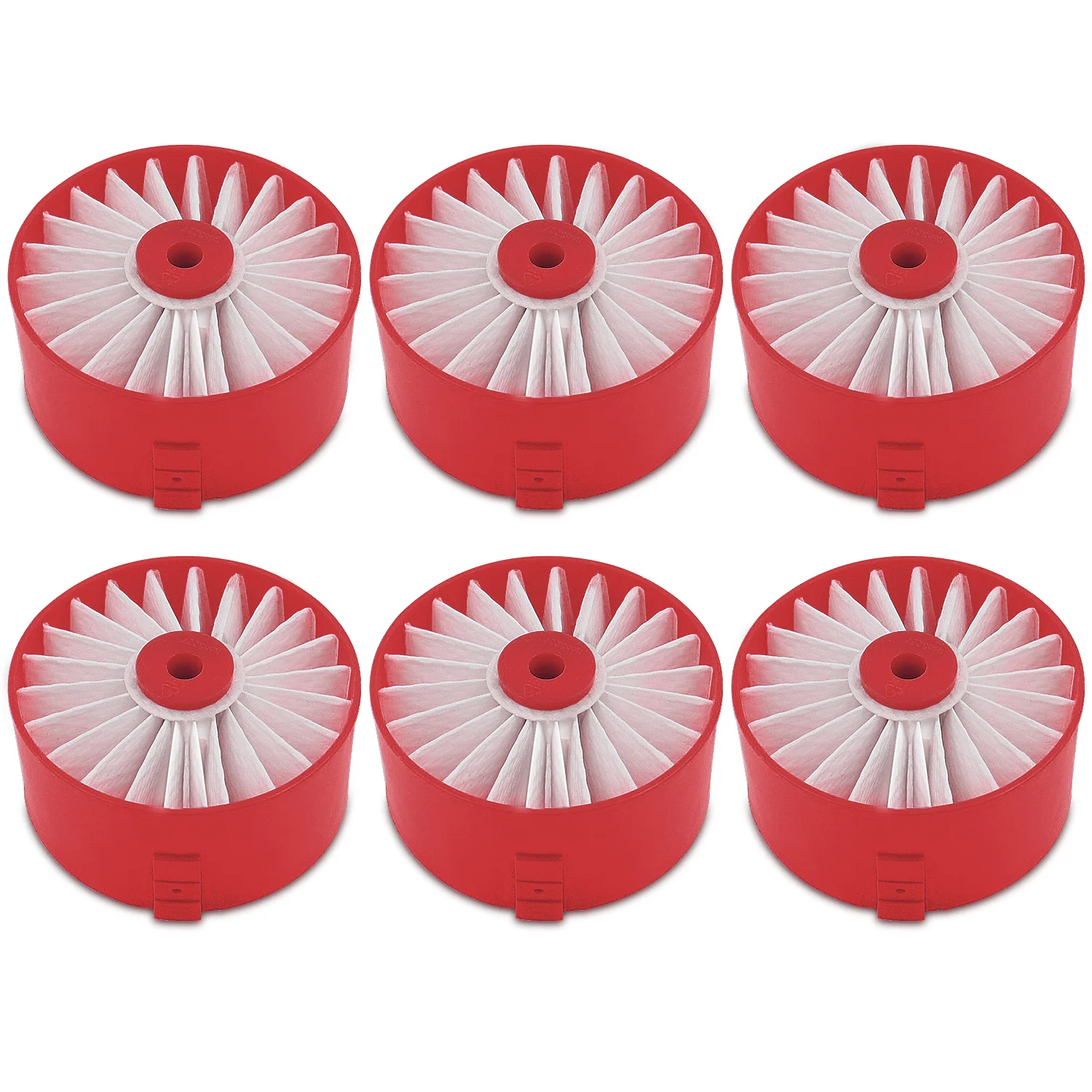 6 Pack Vacuum Replacement Filters for Black Decker BSV2020G BSV2020P Powerseries Extreme Cordless Stick Vacuum Cleaner red