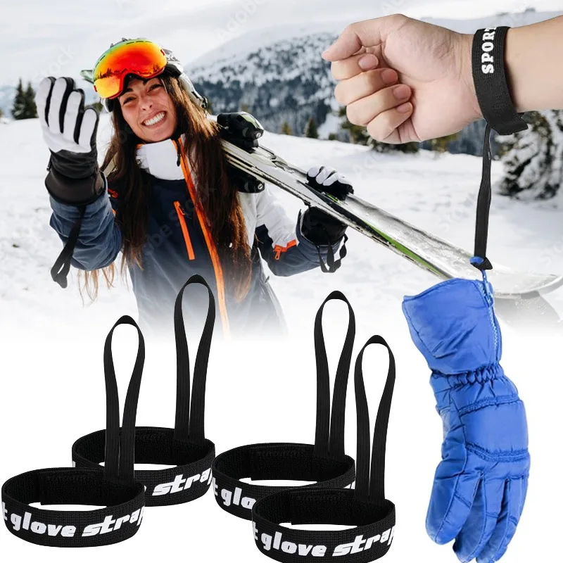 Sport Glove Safety Strap Elastic Ski Glove Leash Holder Ski Gloves Leash Handcuffs for Hanging Outdoor Glove Storage Tools