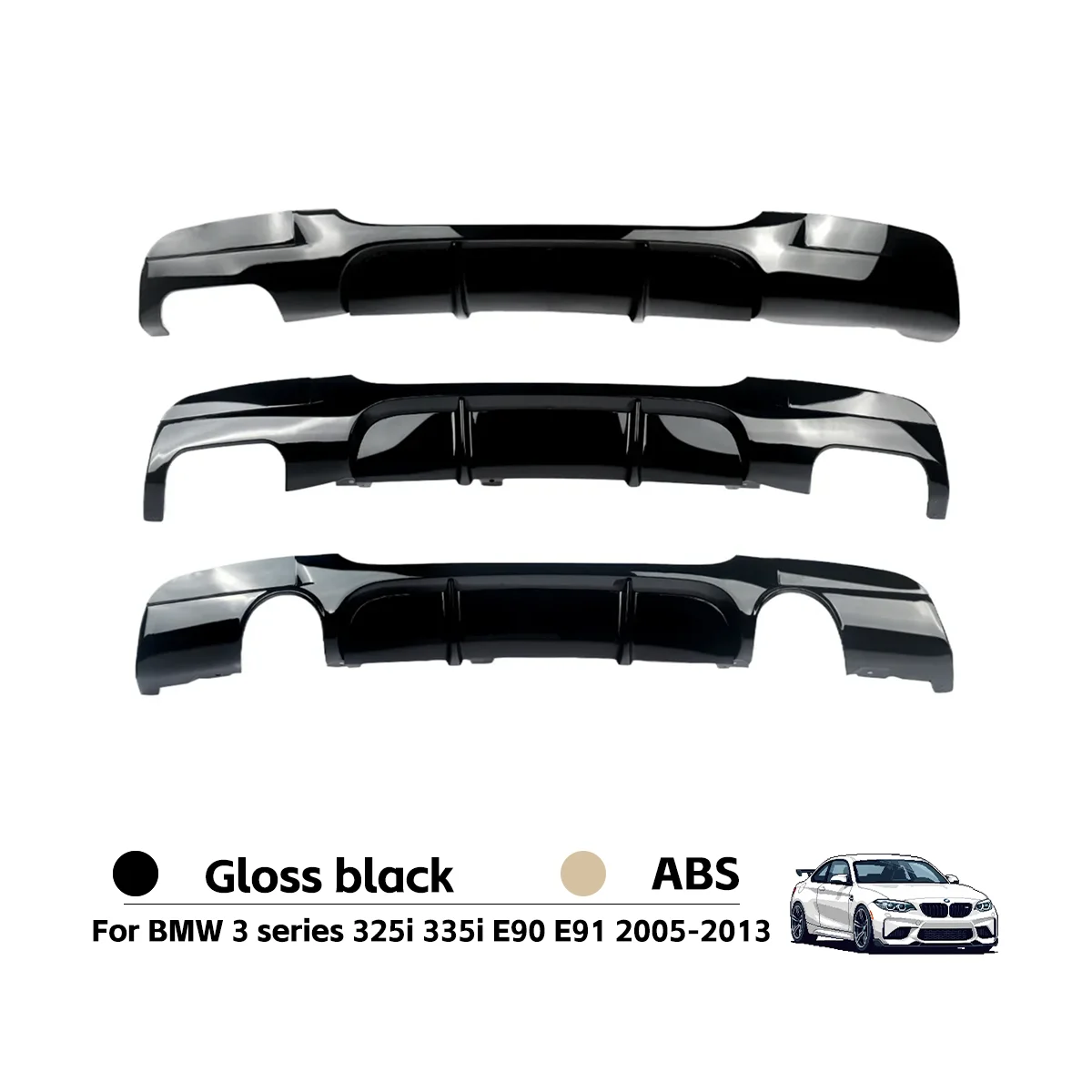 المصد الخلفي الناشر الشفاه ل 2005-2013 BMW 3 سلسلة 325i 335i E90 E91 M الرياضة الجسم أطقم الناشر الحرس الخلفي ضبط السيارات أجزاء