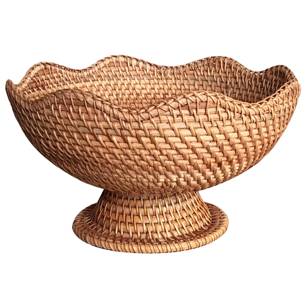 

Rattan Fruit Plate Decorative Basket for Keys Shelves Potato Bowl Storage Baskets Woven Organizing