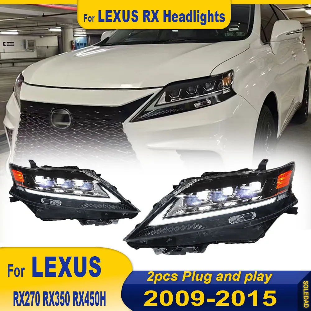 Car Light For Lexus RX 2009 2015 Headlight RX270 RX350 RX450H LED Projector head Lamp Daytime Running Light Auto Accessories