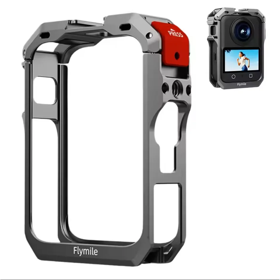 Flymile Metalowa Klatka Ochronna z Stopu Aluminium do DJI Osmo 360, Obudowa Montażowa Kamery Sportowej z Gniazdem Cold Shoe i Gwintami 1/4 cala E — zdjęcie produktu 6
