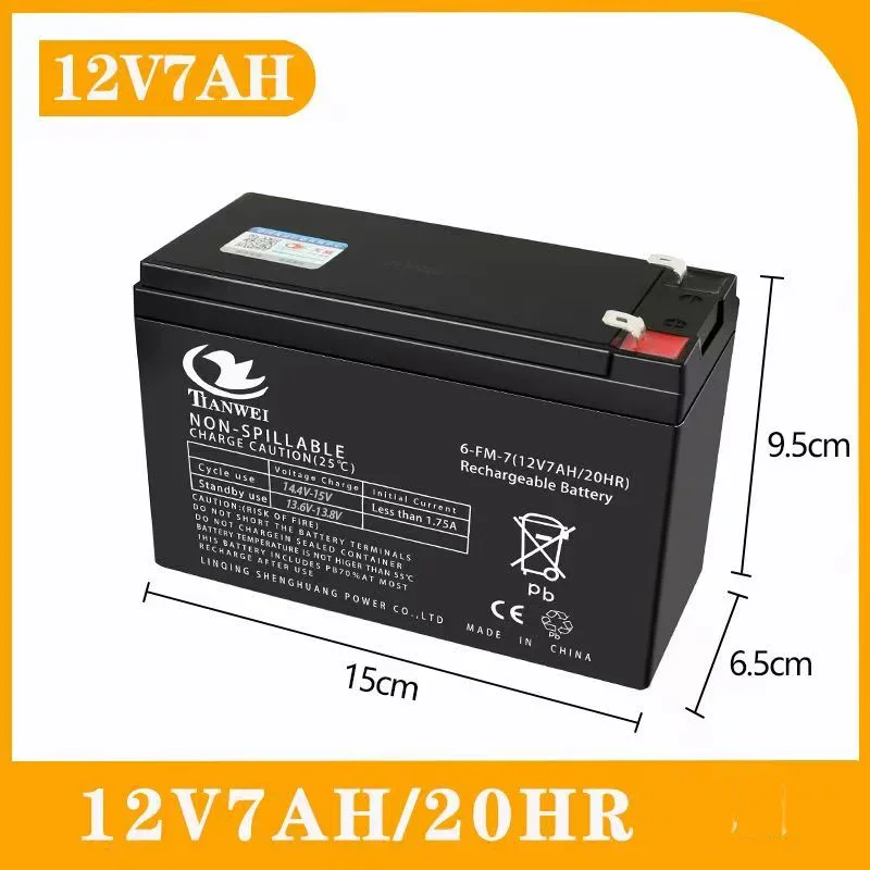 Hete 6V-12V Oplaadbare Batterij voor Elektrische Kinderauto's, Speelgoedauto's, Motorfietsen, Kinderwagens Batterij 5Ah 7Ah 8Ah 12Ah