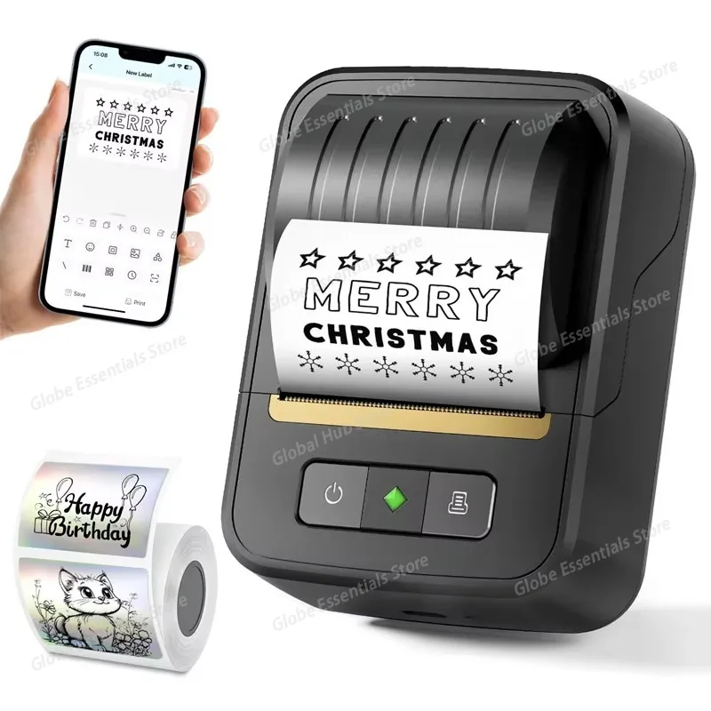 

Pocket Label Printer Inkless Bluetooth Thermal Label Maker Adhesive Label Sticker Machine DIY Pattern Barcode QR Code Cable Tape