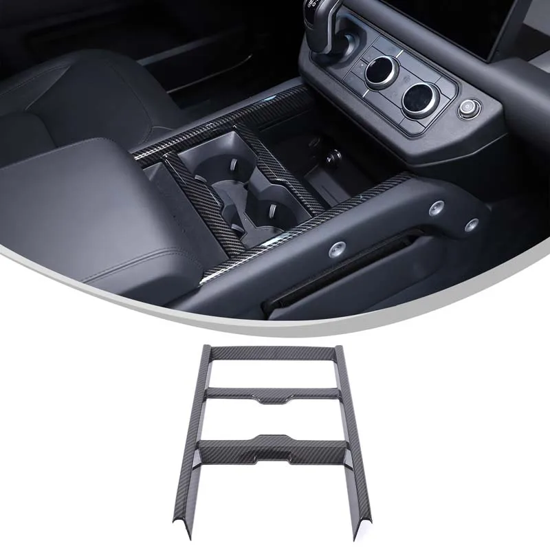 

For Land Rover Defender 90 110 130 2025+ ABS car center console water cup panel decorative frame sticker interior accessories