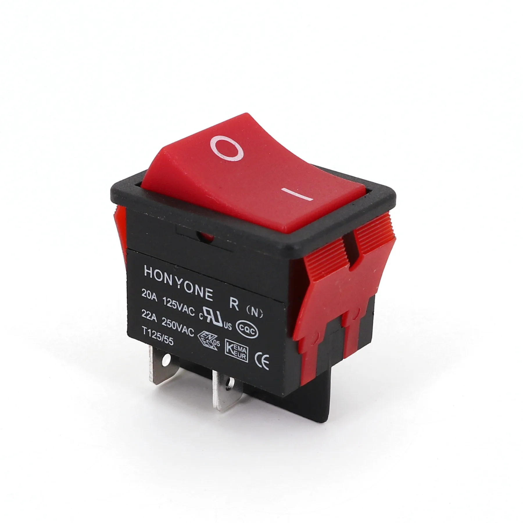 Honyone LR-210 Heavy Duty 4Pin ON-OFF DPST IP55 33x26mm Rocker Switch for Welding Machine 22A 250VAC