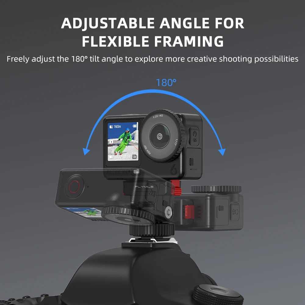 Magnetyczny adapter szybkiego montażu Flymile, baza gimbalu do DJI Osmo Action 6, uchwyt akcesoriów z mocowaniem typu cold shoe — zdjęcie produktu 2