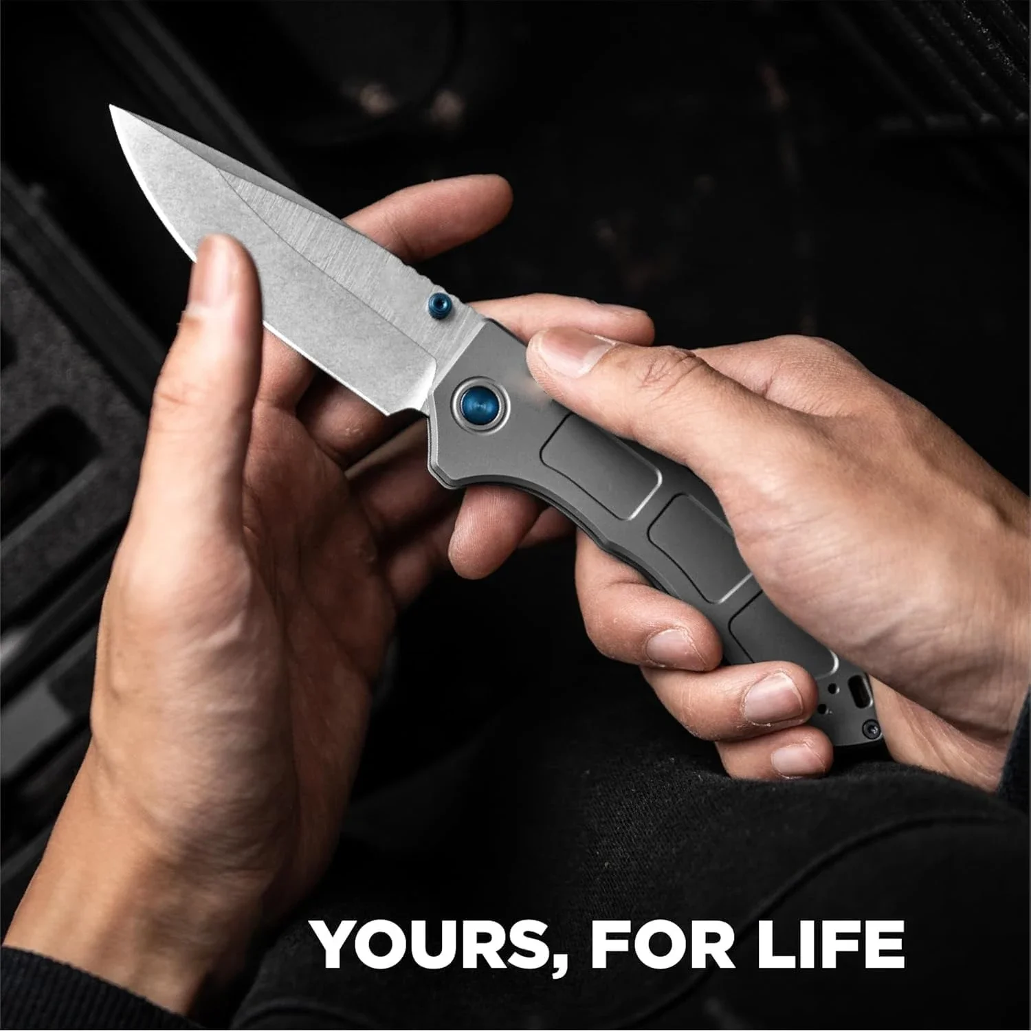 BM748 Folding Knife D2 Drop Point Blade Gray Aluminum Handle Outdoor Tactical Hiking Hunting Portable Knife With Pocket Clip