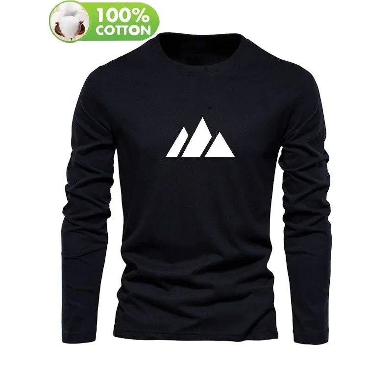 100 Percent Cotton Long Sleeve Crew Neck Tee For Men Comfort Light Fabric Suitable For Daily Walking Travel Casual Street Outfit